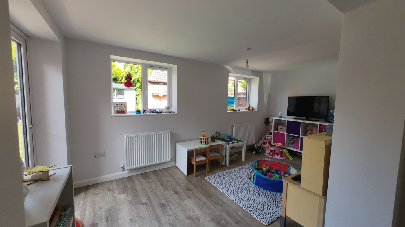 Rear single storey extension in Emerson Valley and Garage conversion